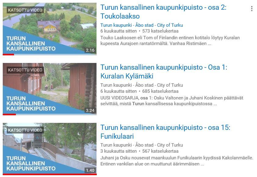Turun kansallisen kaupunkipuiston videosarja